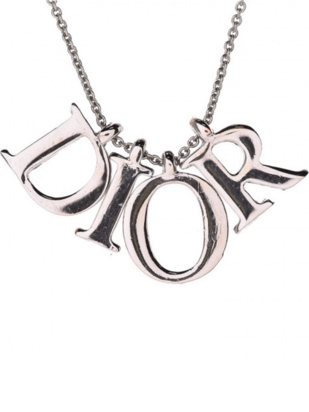 Dior Silver-Tone DIOR Letter Charm Necklace